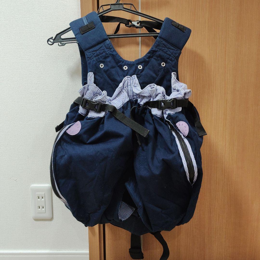 ネイビー 抱っこ紐 メッシュフード付き