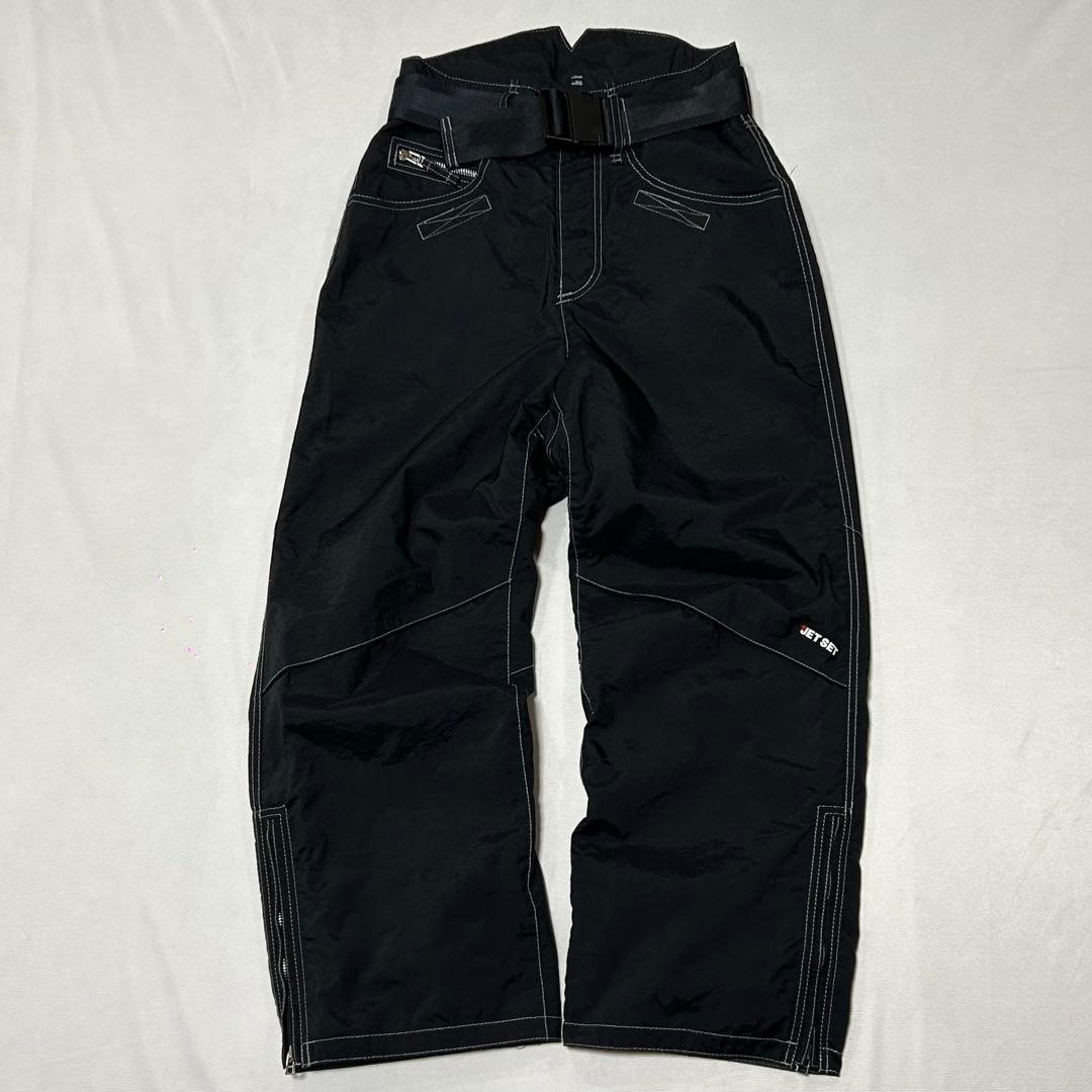 90s JETSET ナイロン スノボ バギーパンツ Tech 極太 刺繍