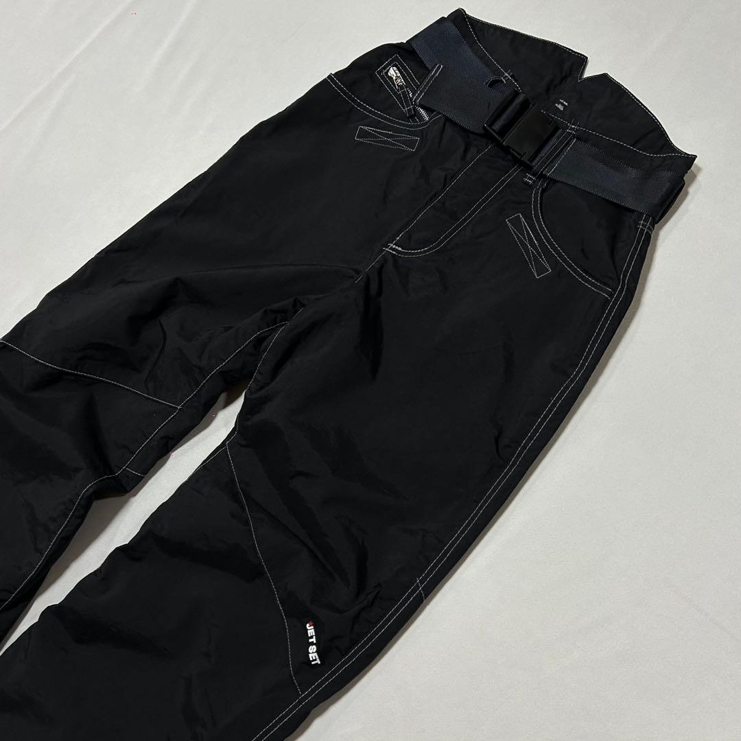 90s JETSET ナイロン スノボ バギーパンツ Tech 極太 刺繍