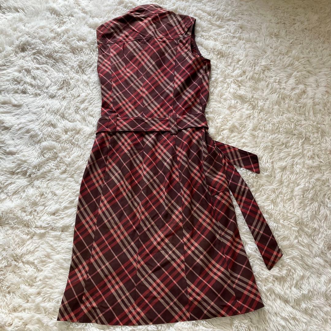 Burberry Blue Label チェック柄ノースリーブワンピース 38