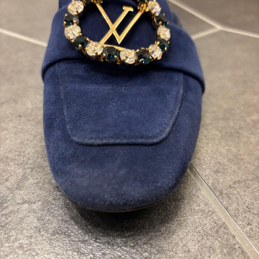 ルイ・ヴィトン　ビジュー　LVロゴ フラット　ミュール　スリッポン　サンダル