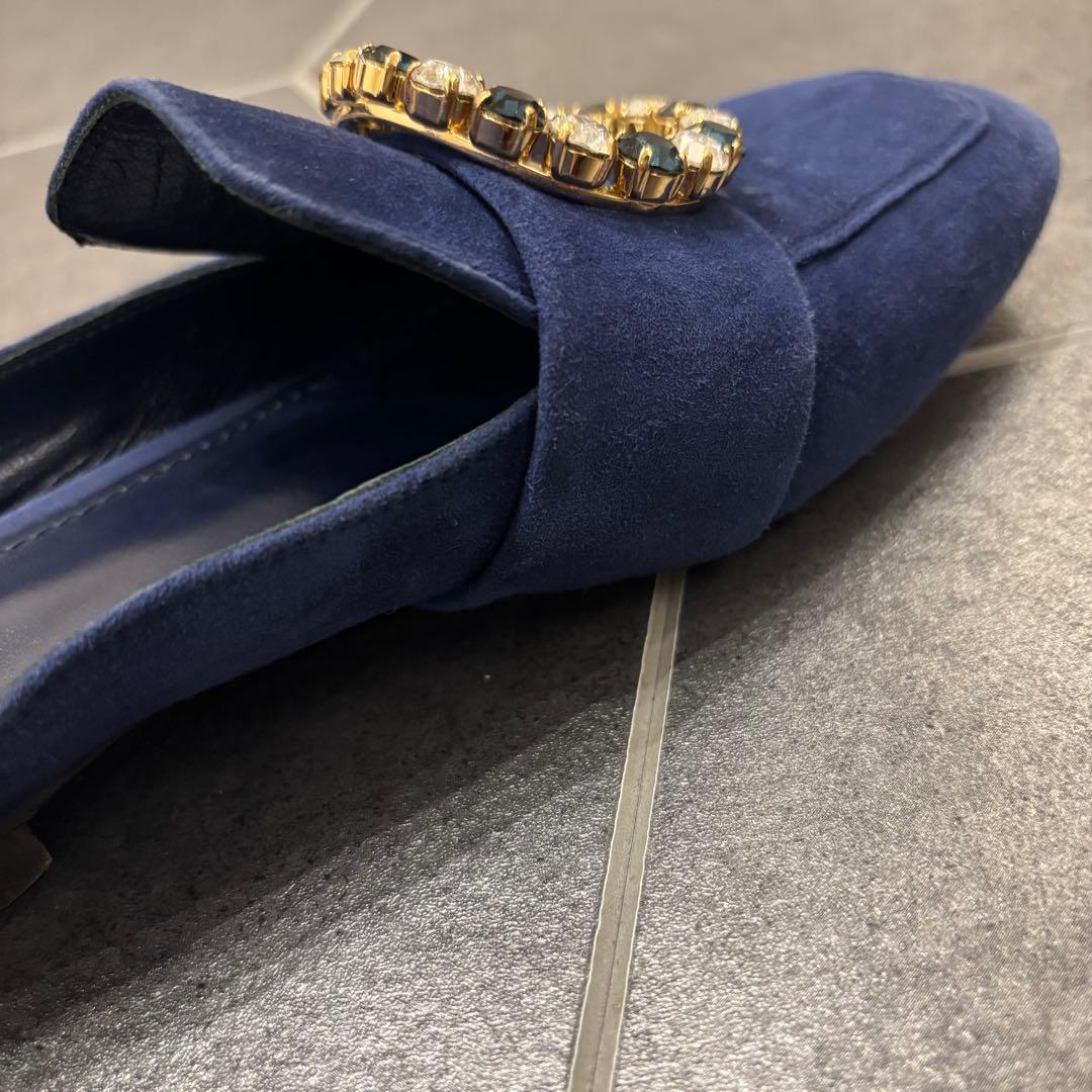 ルイ・ヴィトン　ビジュー　LVロゴ フラット　ミュール　スリッポン　サンダル