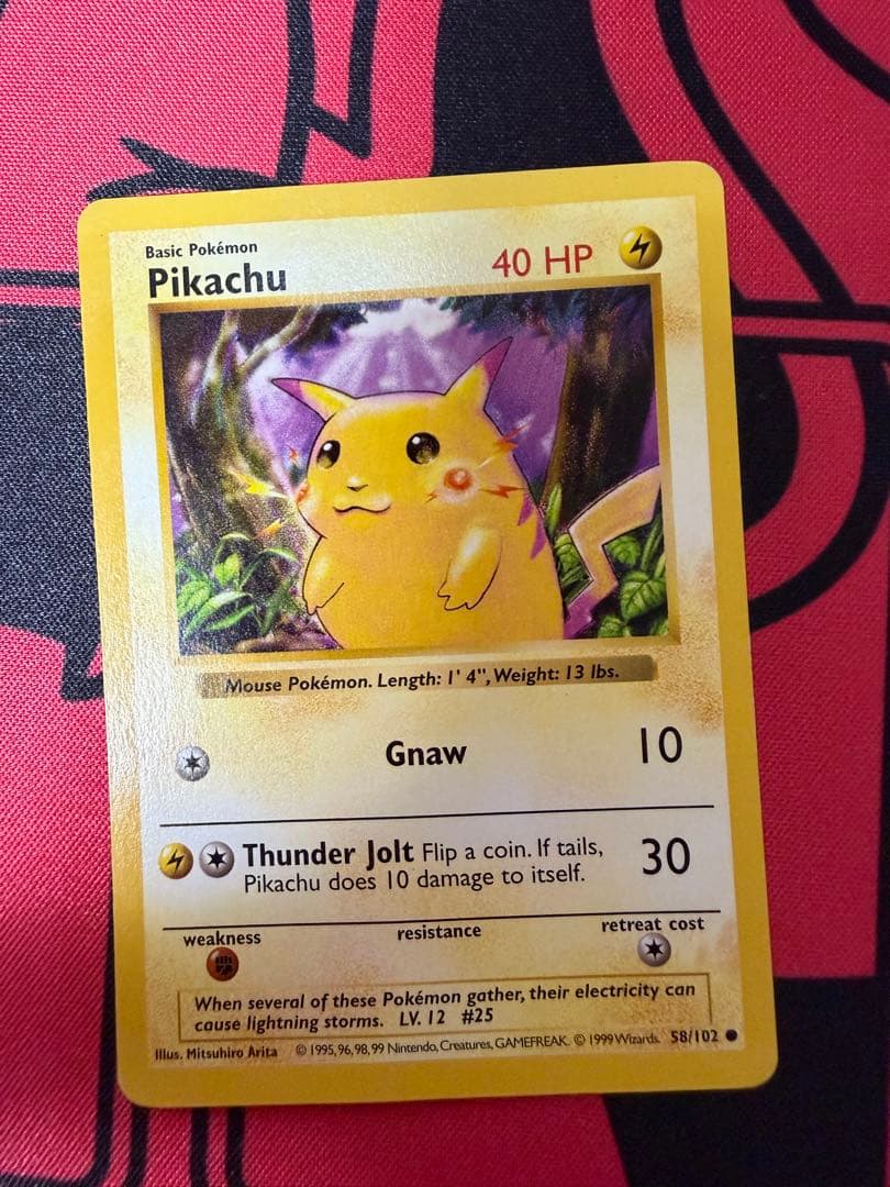 英語版初期　pikachu shadowless red cheeks