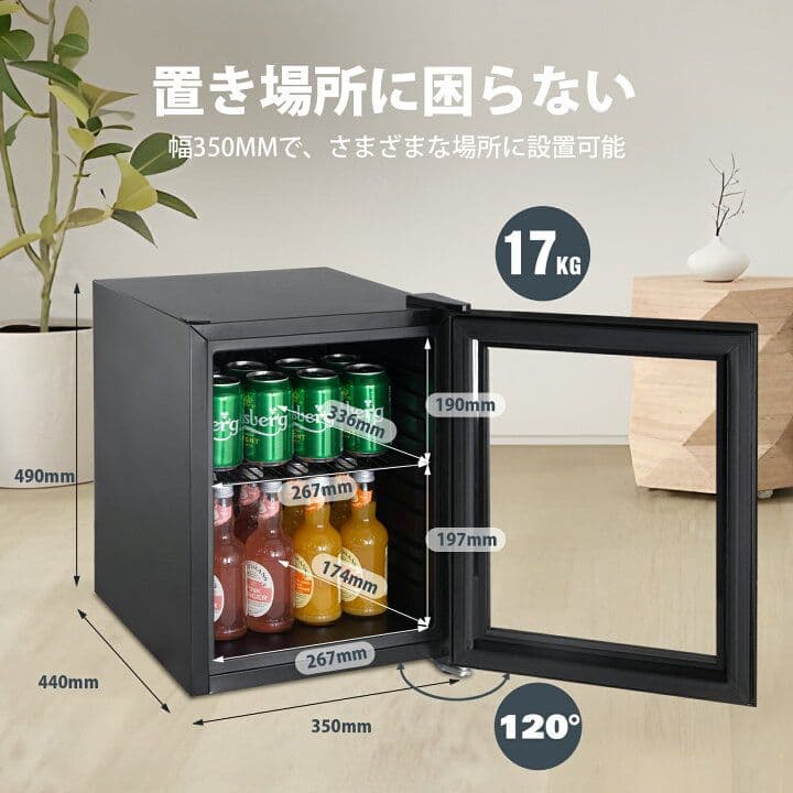 HCK 小型ドリンク用 冷蔵庫 23L (SC-23A-BLK)