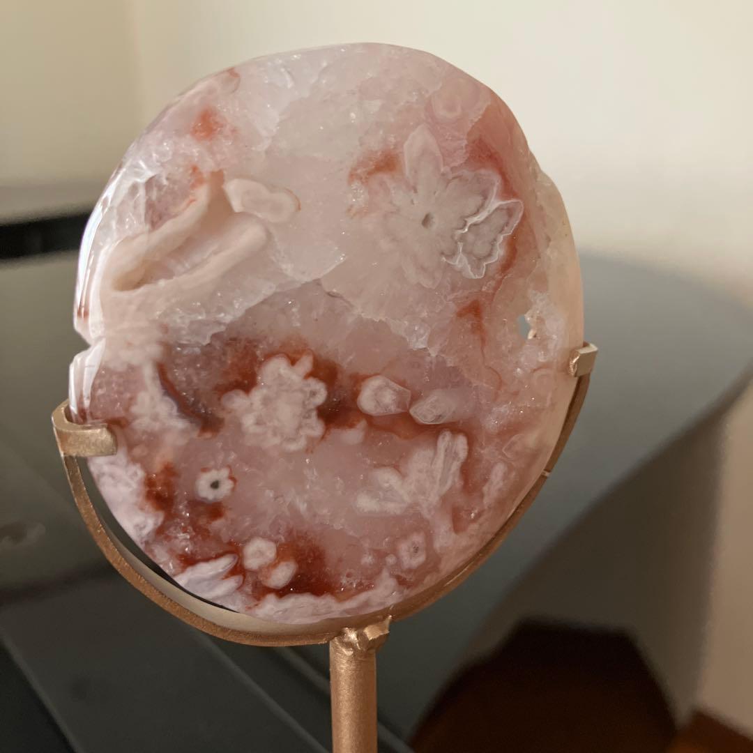 g’sさま専用ピンクアメジスト と桜瑪瑙との共生　天然石置物