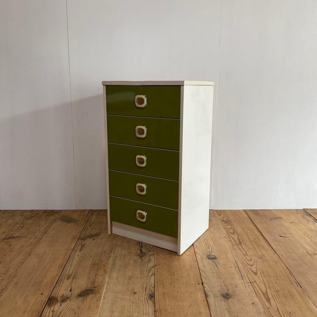 レトロポップ チェスト 棚 5段 昭和レトロ グリーン z813