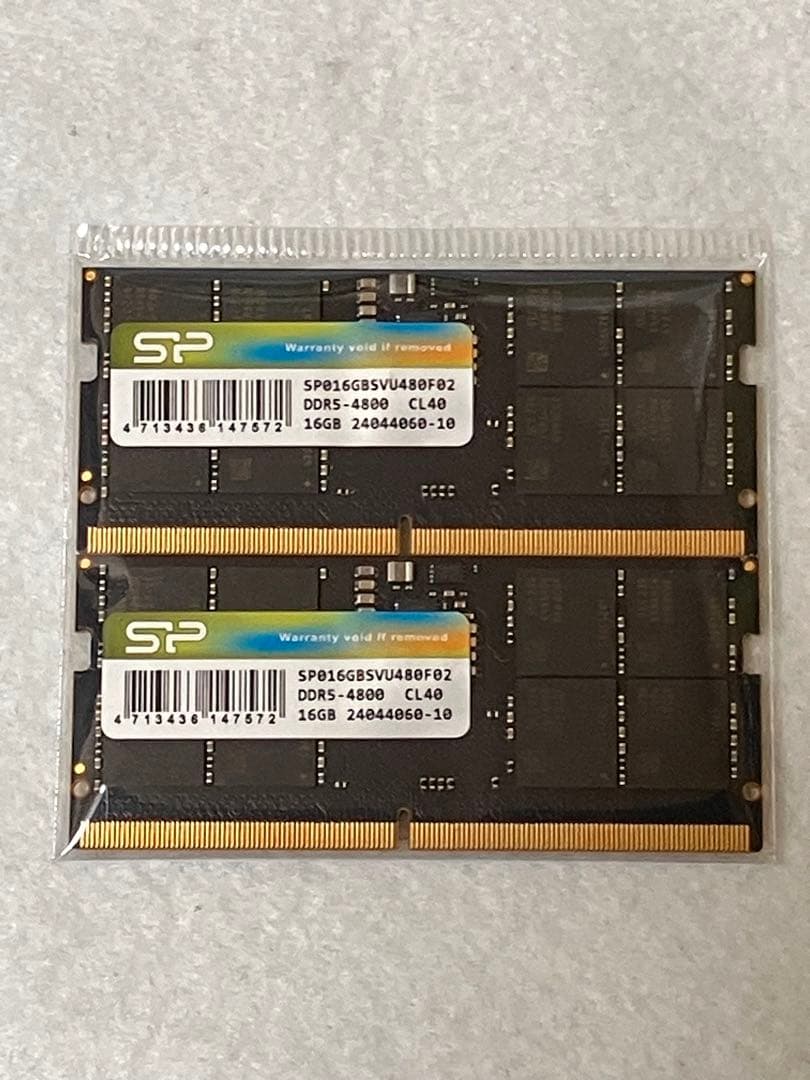 SP DDR5-4800 16GB×2（計32GB）メモリ