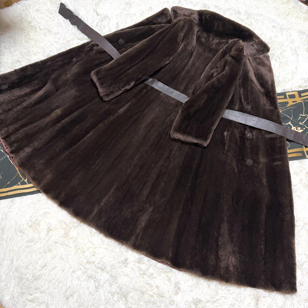 総丈110cm ヌートリア ロングコート シェアード ベルト トレンチ