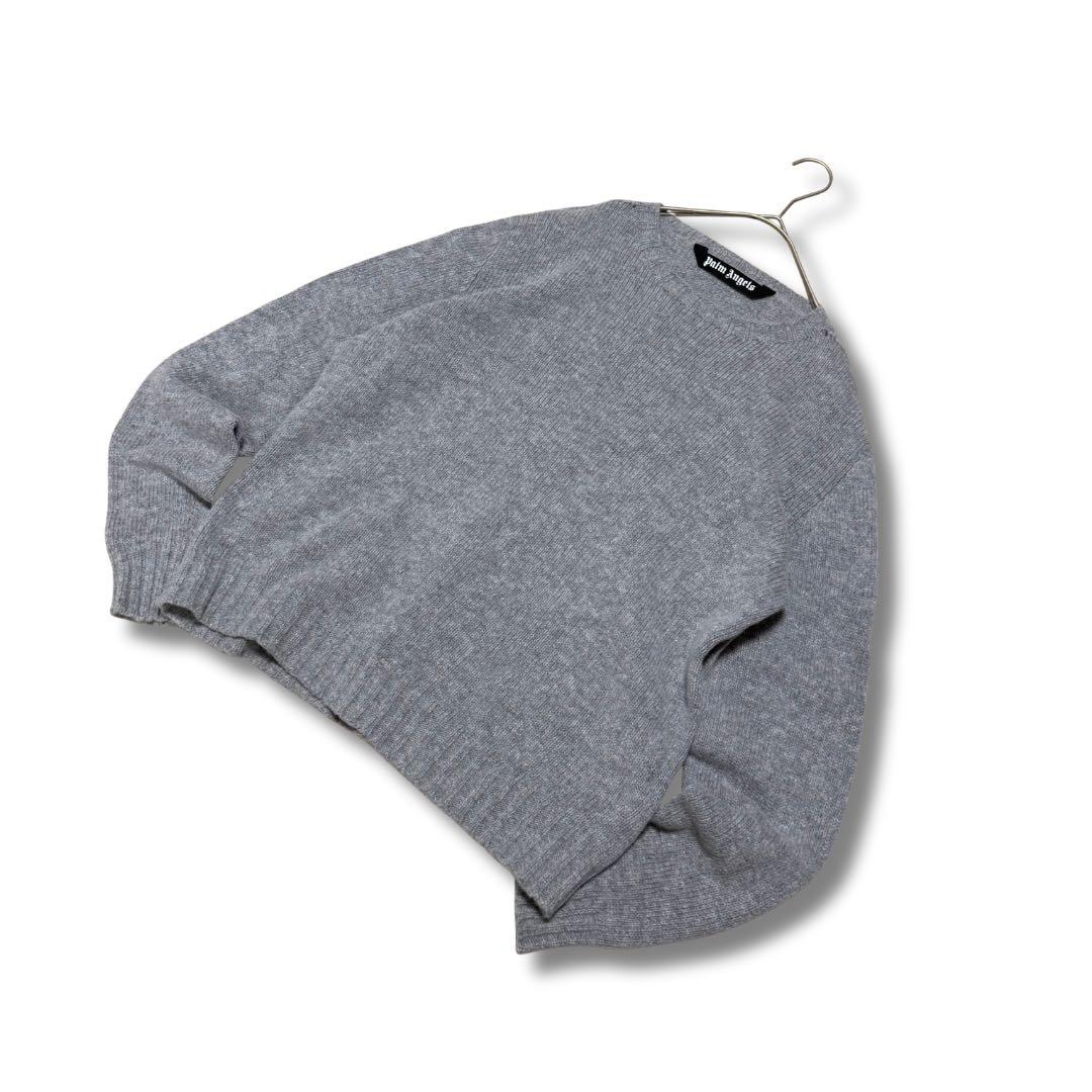 パームエンジェルス カーブロゴ セーター ニット グレー