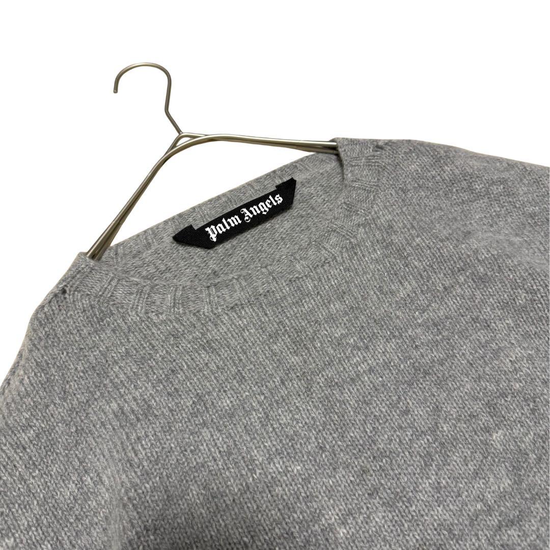 パームエンジェルス カーブロゴ セーター ニット グレー