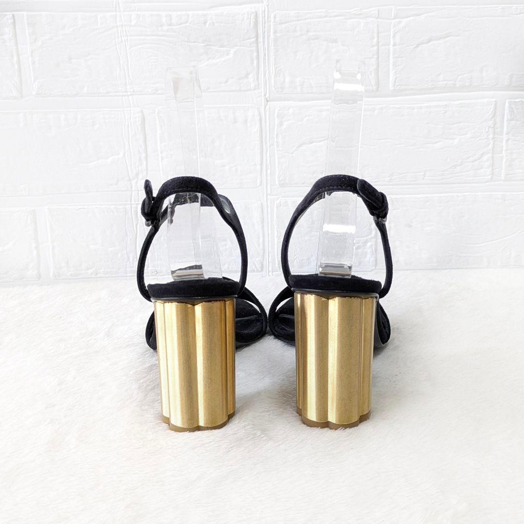 ✨極美品✨フェラガモ フラワーヒール サンダル ブラック