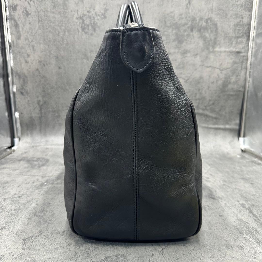 美品 イザック ヨウジヤマモト ボストンバッグ 旅行 ハンド シボ革 黒 メンズ