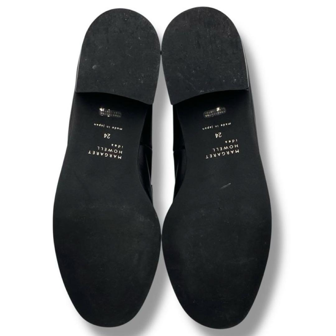 美品 MHL マーガレットハウエル レザー ヒール パンプス 革靴 ローファー