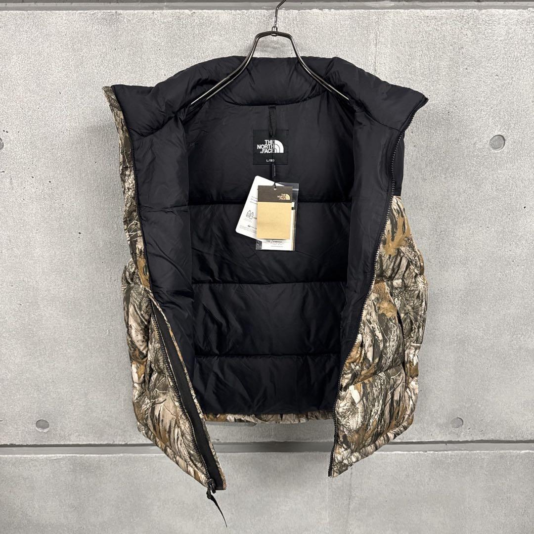 新品　大人気　ノースフェイス　ダウンベスト　カモフラ柄　メンズL