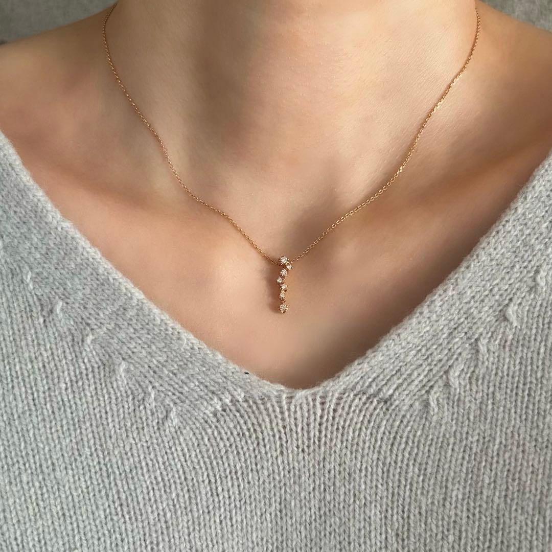 美品　STAR JEWELRY K18 ダイヤモンドネックレス