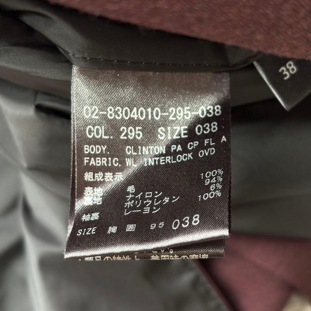 極美品 セオリー 現行タグ アンコンジャケット バーガンディ メンズ ストレッチ