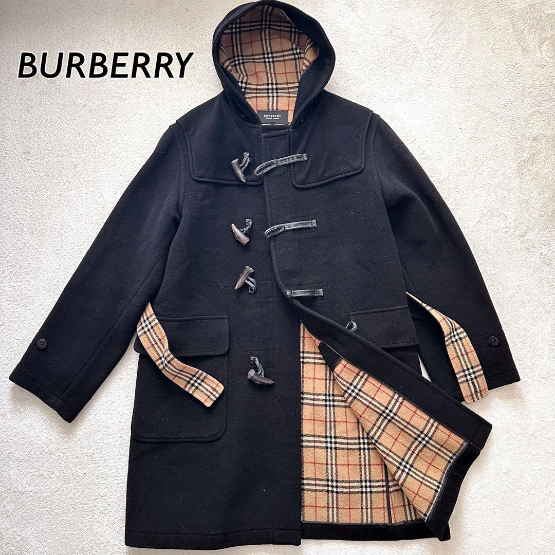 バーバリーブラックレーベル　ダッフルコート　ノバチェック　ロング　ベルト