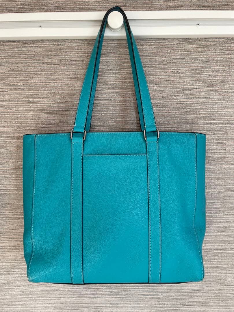 COACH コーチ ターコイズ レザートートバッグ