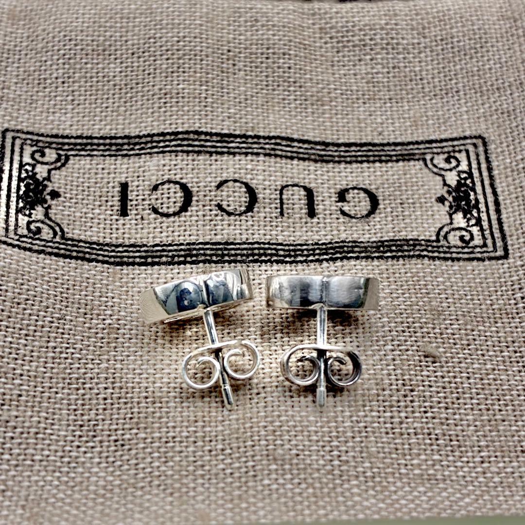 GUCCI グッチ インターロッキングG スタッド ピアス 両耳 シルバー 美品