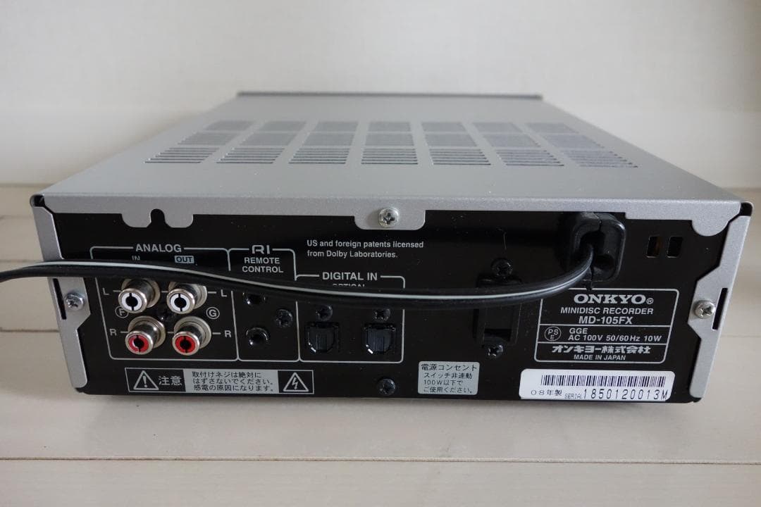 電源入りました Hi-MD/MDLP MDデッキ MD-105FX ONKYO