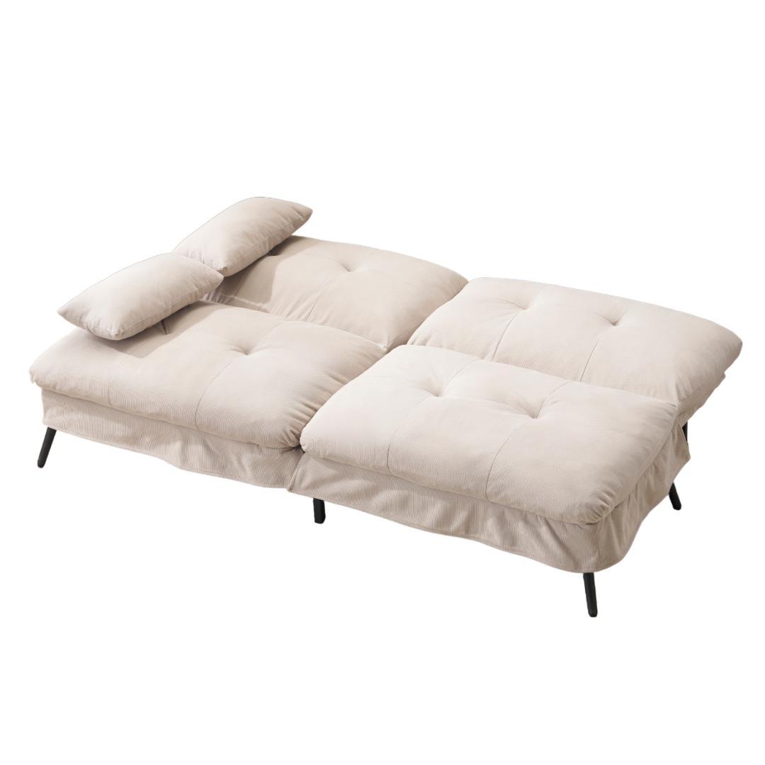 ソファベッド2人 リクライニングソファ 背もたれ6段階 幅182㎝ 2WAY