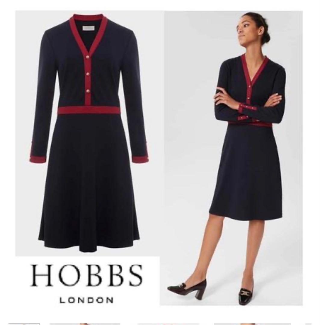 HOBBS LONDON ネイビーとレッドのワンピース