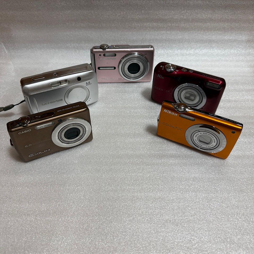 コンパクトデジタルカメラ 5台セット　オリンパス・ニコン・カシオ　ジャンク