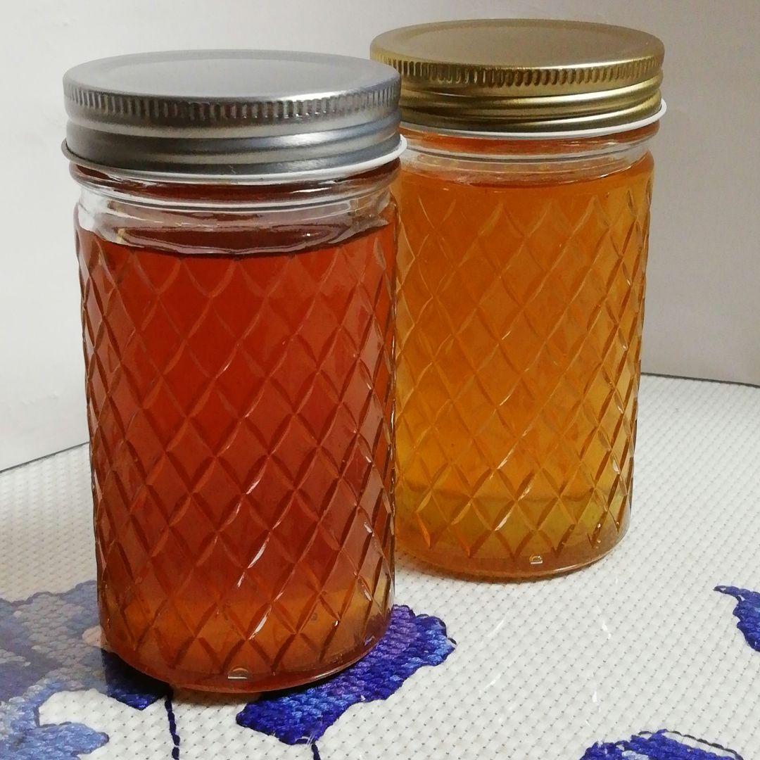 日本ミツバチ 日本蜜蜂　自然界2種類生ハチミツ400g2本　蜂蜜　はちみつ2年物