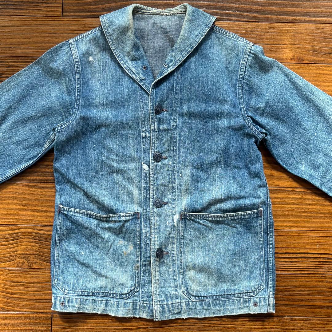 セ*ド様 40s USNAVY ショールカラー カバーオール ステンシル　ヘチマ