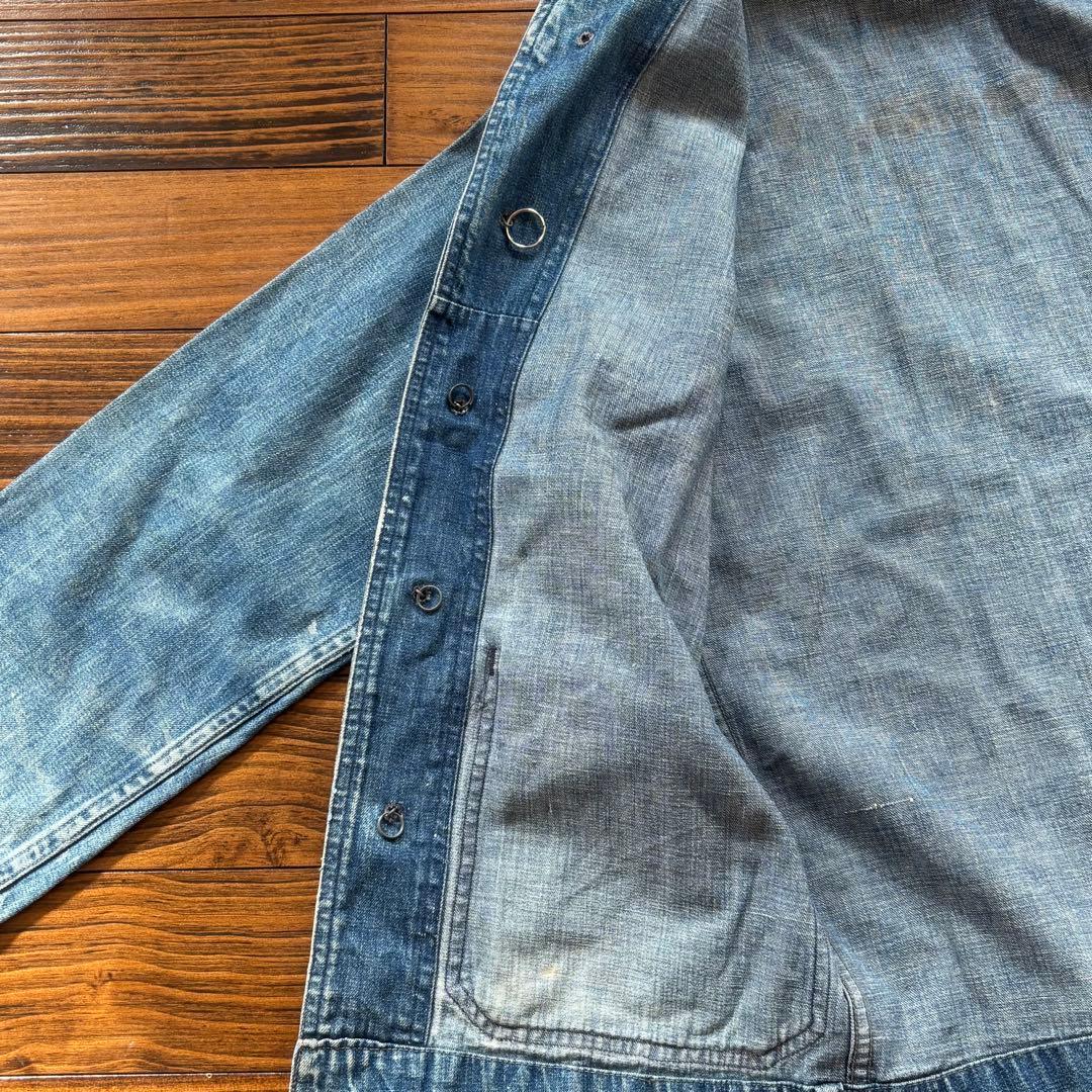 セ*ド様 40s USNAVY ショールカラー カバーオール ステンシル　ヘチマ