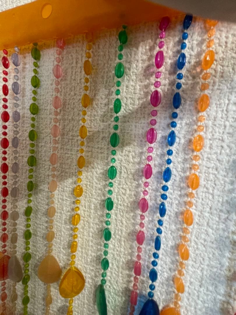 昭和レトロ　プラスチックのれん　簾　暖簾　レトロポップ　当時物　カラフル　ビーズ