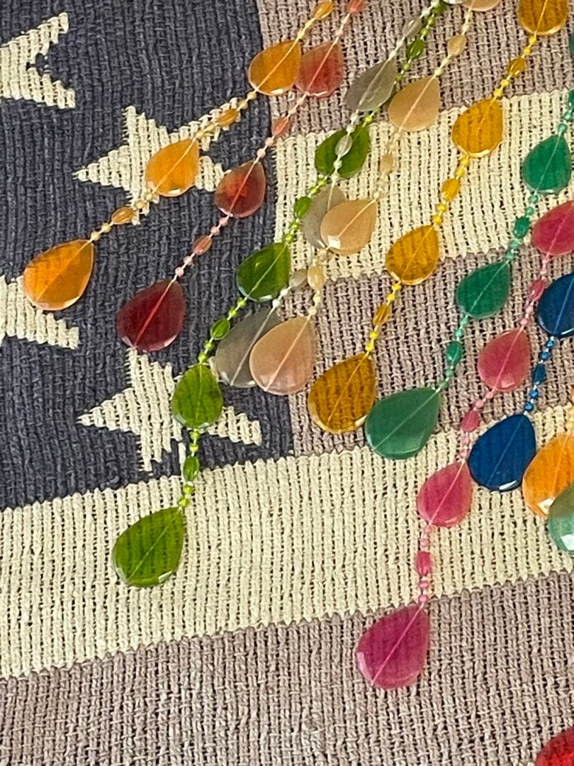 昭和レトロ　プラスチックのれん　簾　暖簾　レトロポップ　当時物　カラフル　ビーズ