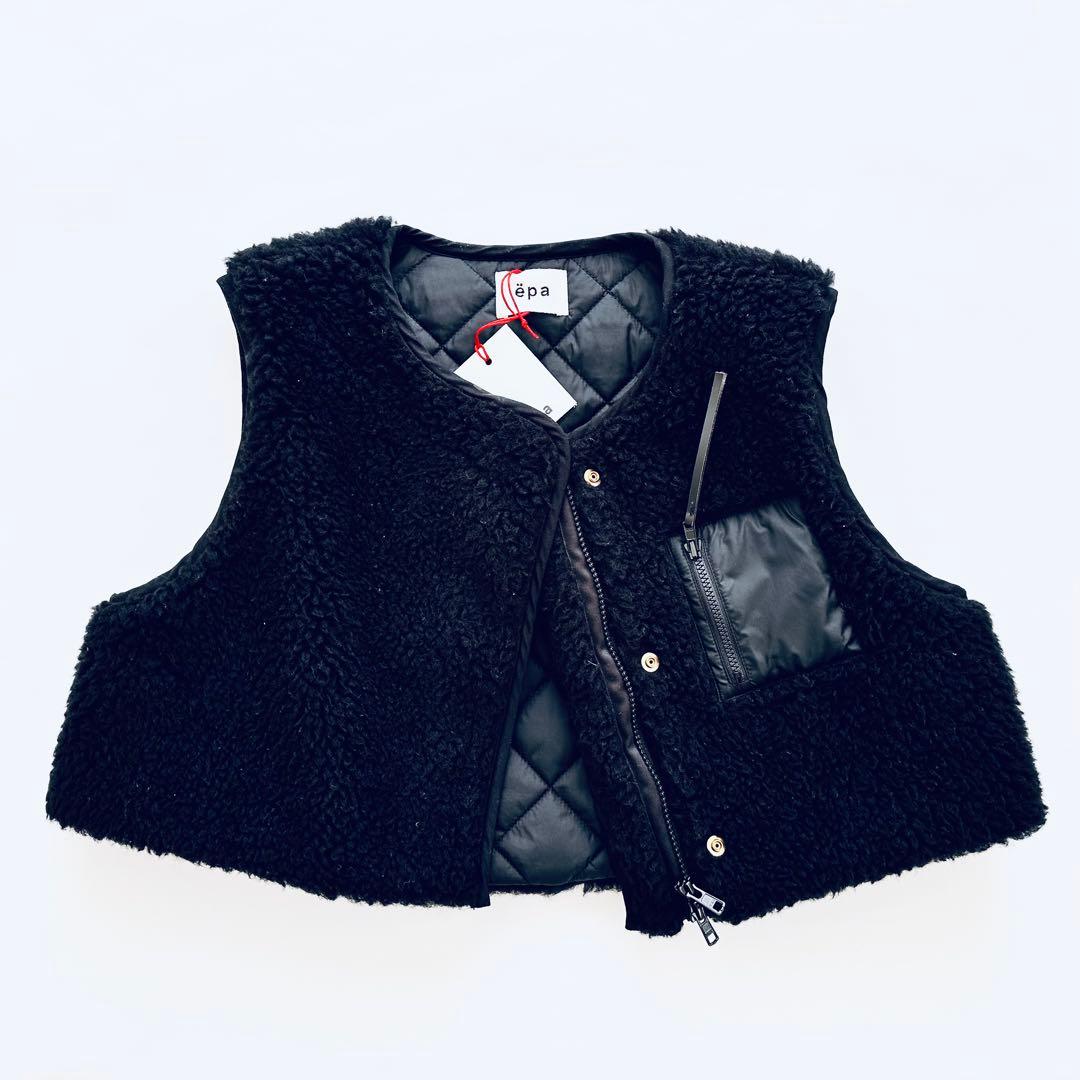 epa リバーシブル ショートベスト ボア キルティング