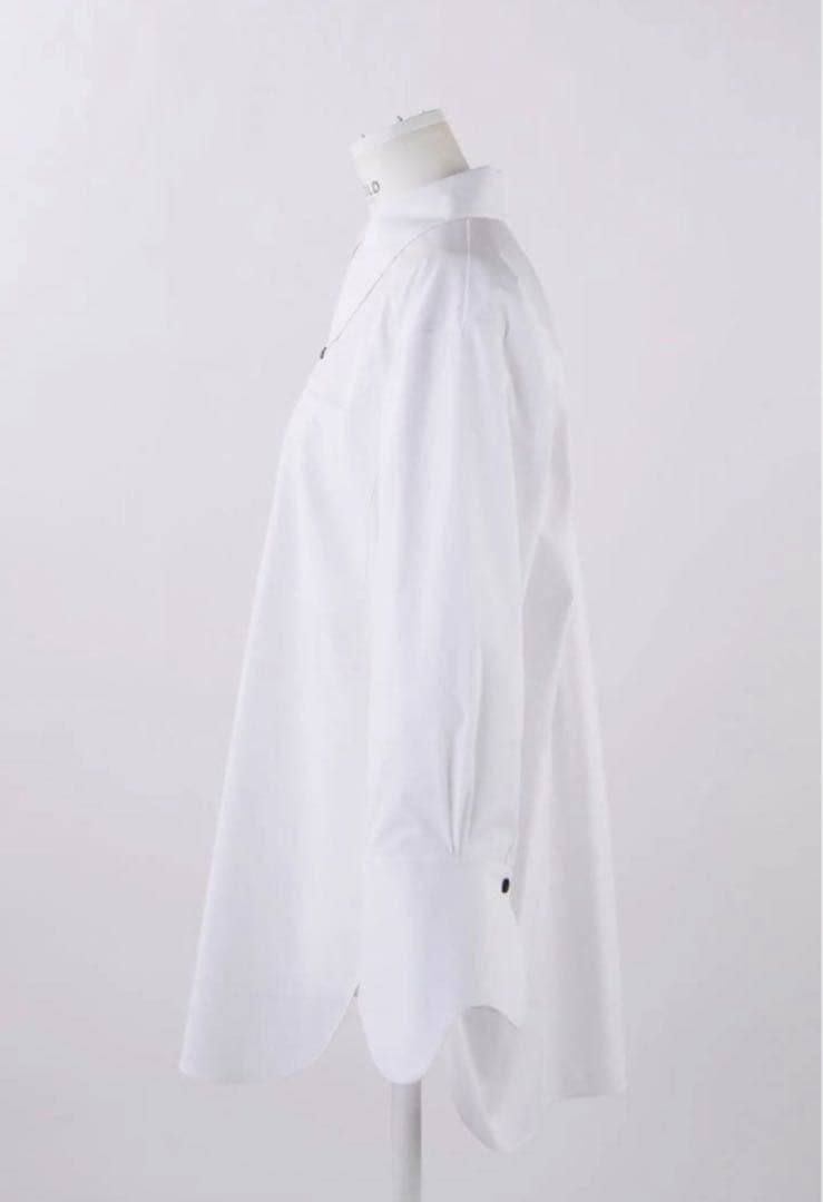 ENFOLDエンフォルドASYMMETRY-ROUND SHIRT ホワイト