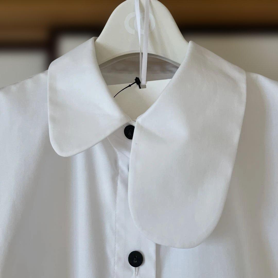 ENFOLDエンフォルドASYMMETRY-ROUND SHIRT ホワイト