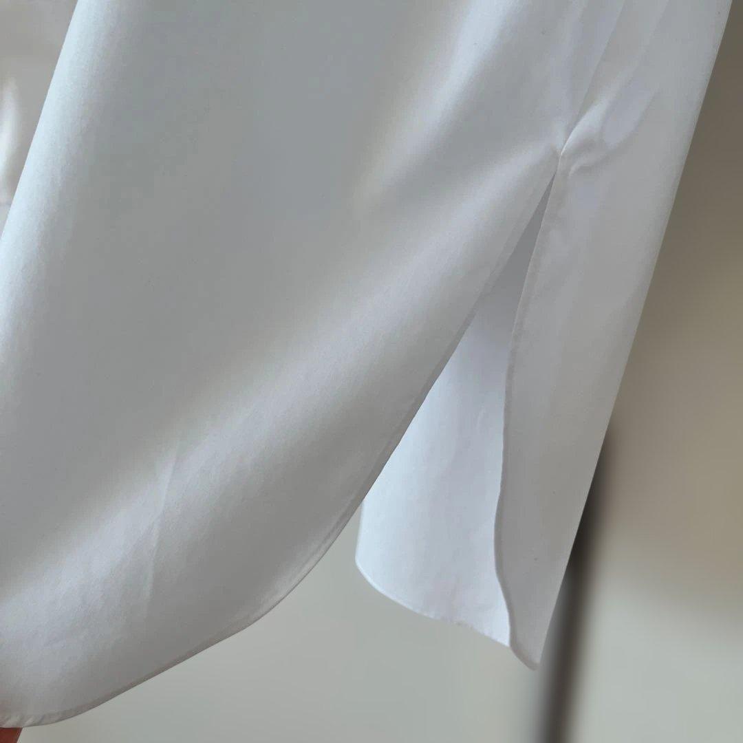 ENFOLDエンフォルドASYMMETRY-ROUND SHIRT ホワイト