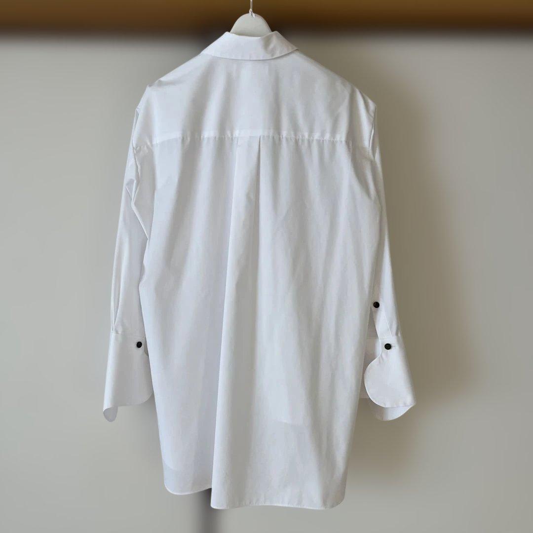 ENFOLDエンフォルドASYMMETRY-ROUND SHIRT ホワイト