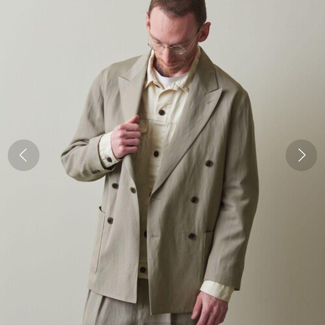 超高級リネン★状態良好◎スティーブンアラン　ダブル　テーラードジャケット　S