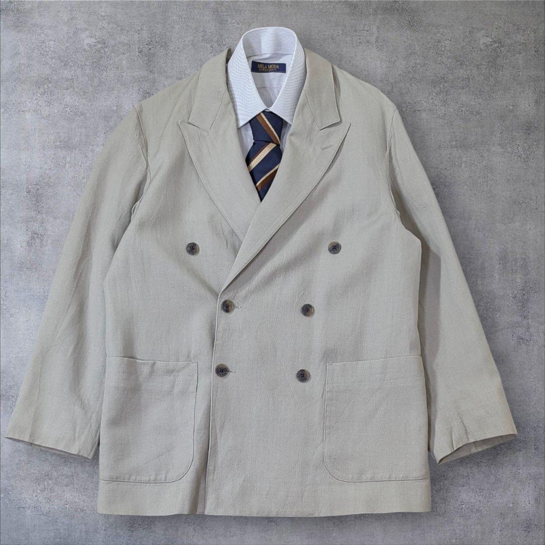 超高級リネン★状態良好◎スティーブンアラン　ダブル　テーラードジャケット　S