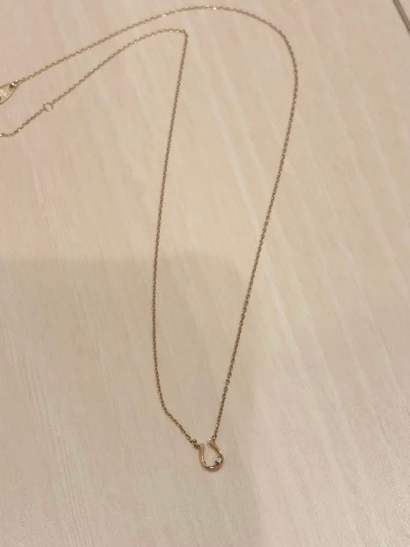 【美品】ete K10MPG ダイヤモンドホースシューネックレス