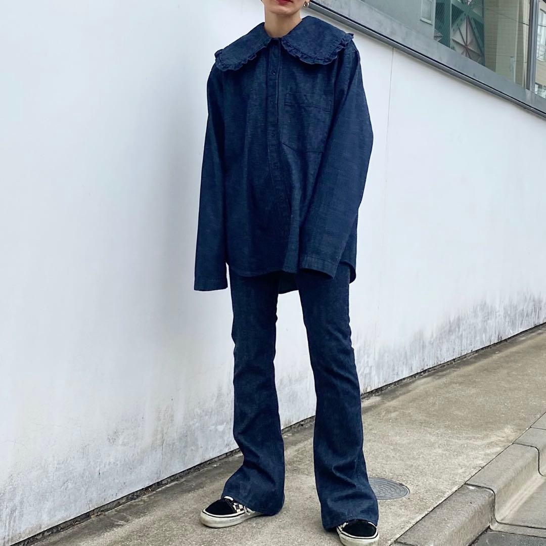 ホリデイ　PURITAN COLLAR DENIM SHIRT (O.WASH)