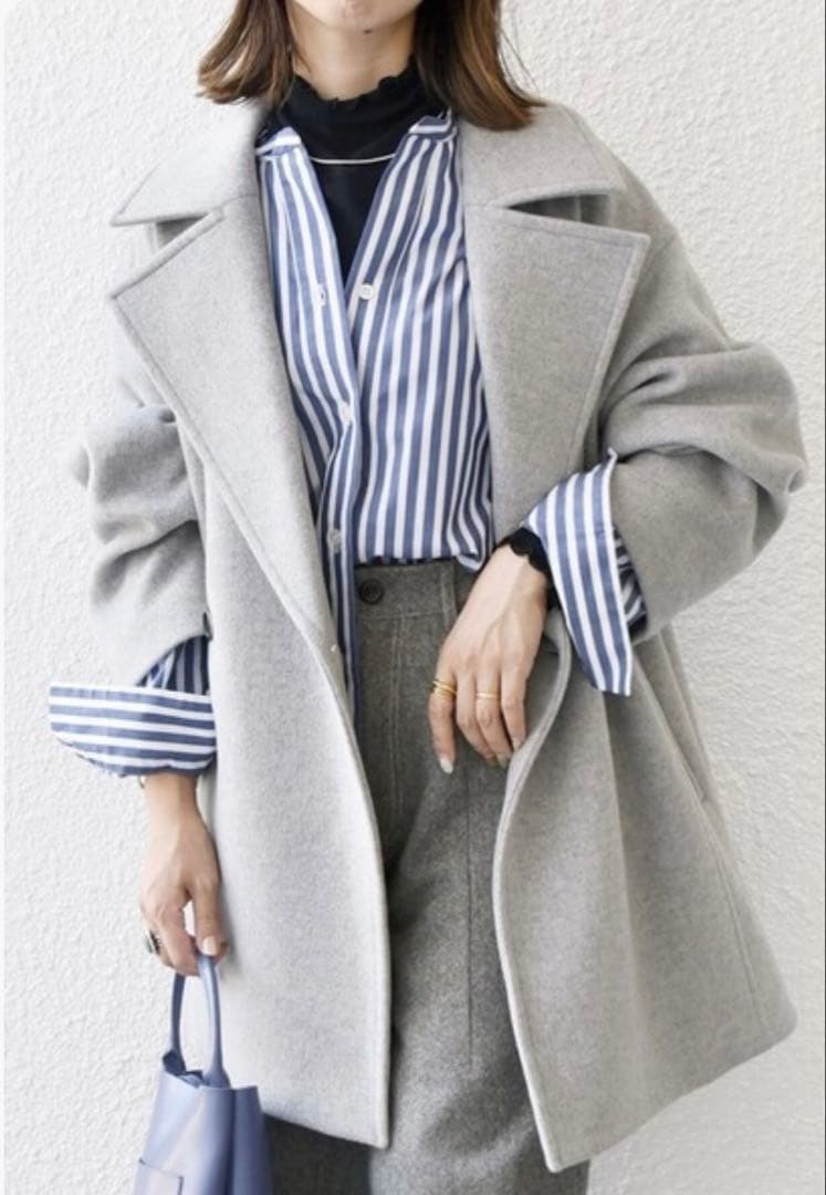 SHIPSanyテーラード コクーンショートコート