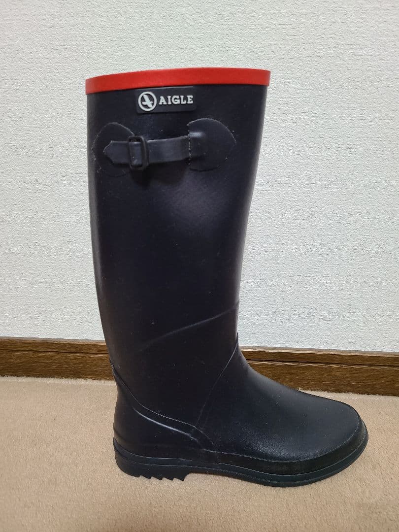 AIGLE　レインブーツ黒　レディース　サイズ39(24.5cm相当)