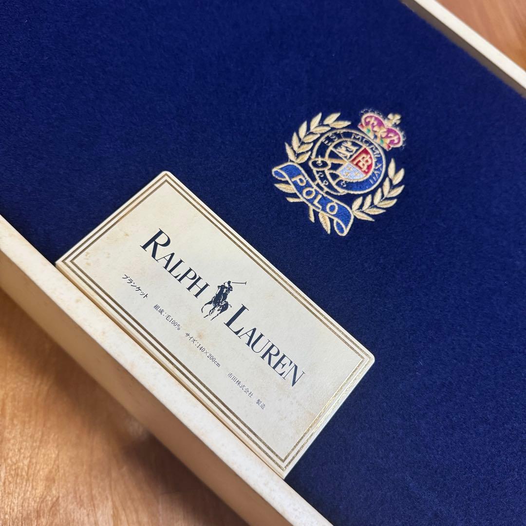 未使用 未開封 RALPHLAUREN ラルフローレン 毛100% ブランケット