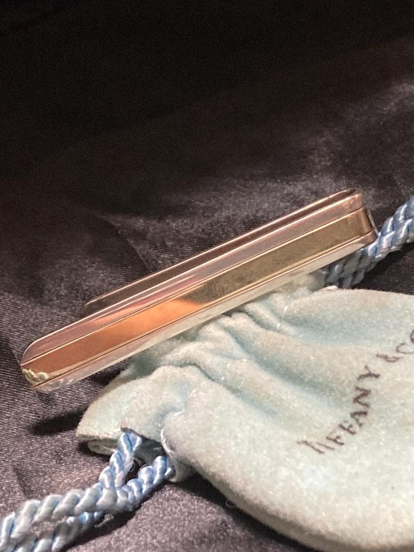 ティファニー ネクタイピン クリップ コンビ ゴールドライン 925×18K