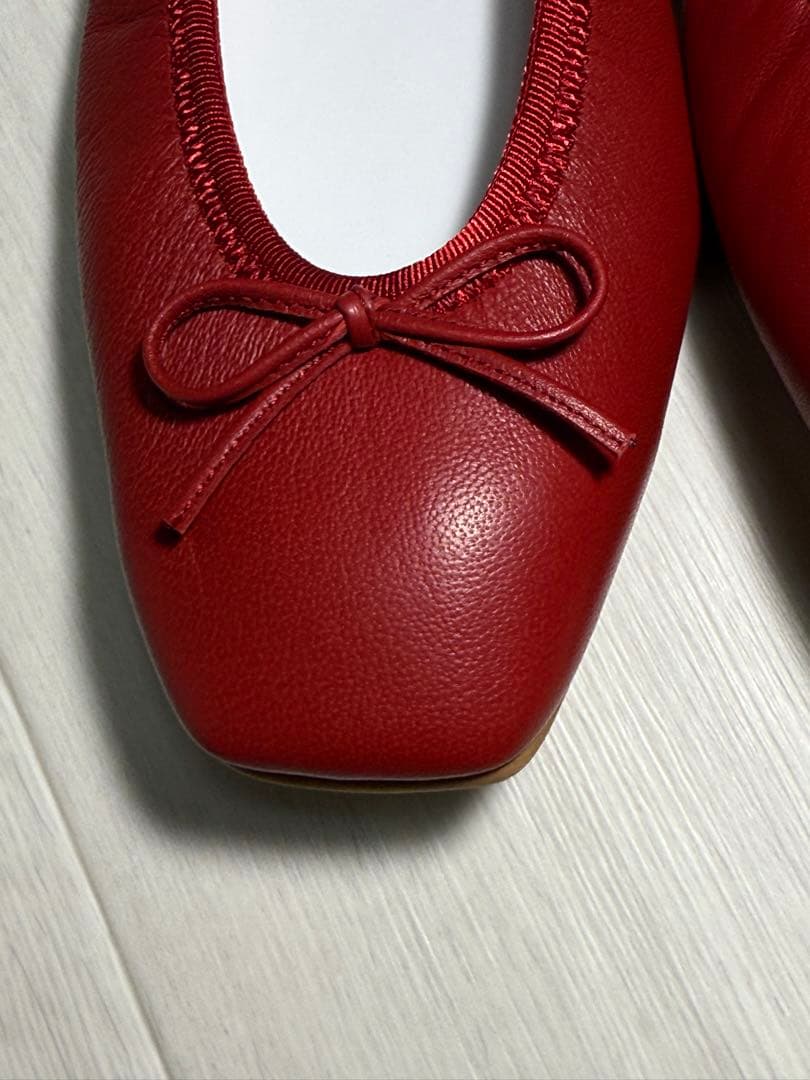 kurun 赤 バレエシューズ 25.5cm