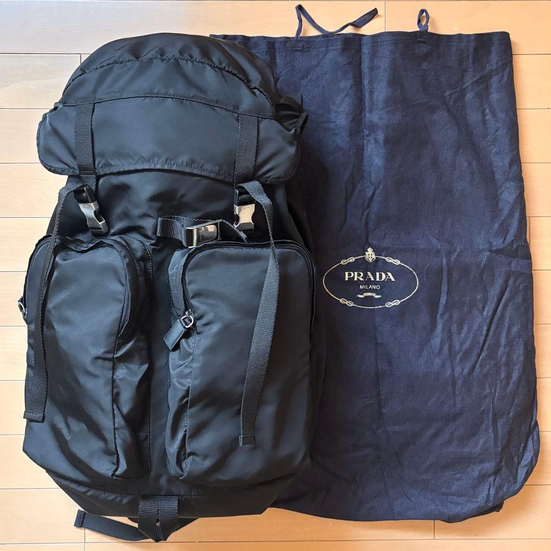プラダ V136 バックパック リュック バッグ ブラック メンズ トラベル
