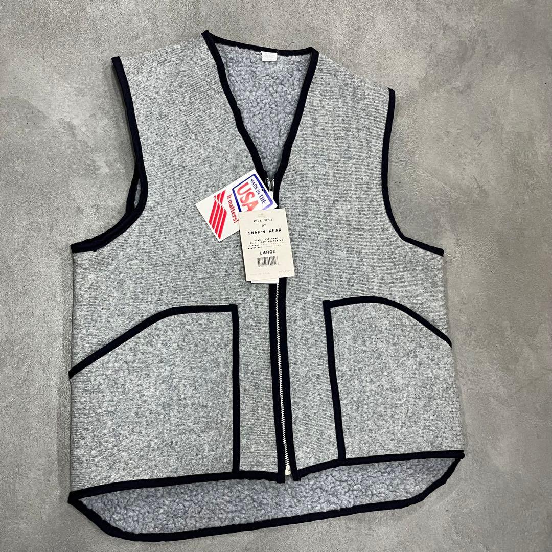 デッドストック SNAP'N WEAR USA製 パイルベスト フリース　L