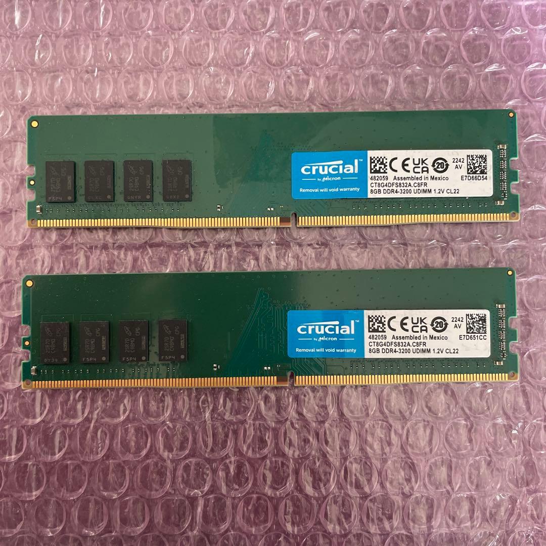 フ*ル様 Crucial DDR4-3200MHz 8GB×2枚 16GB メモ