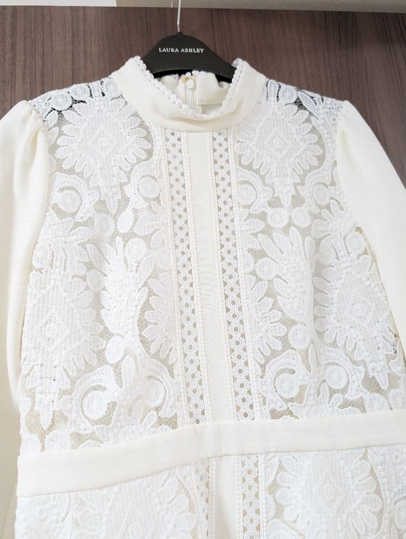 SEVEN TEN レースブロッキングワンピース　ホワイト　M